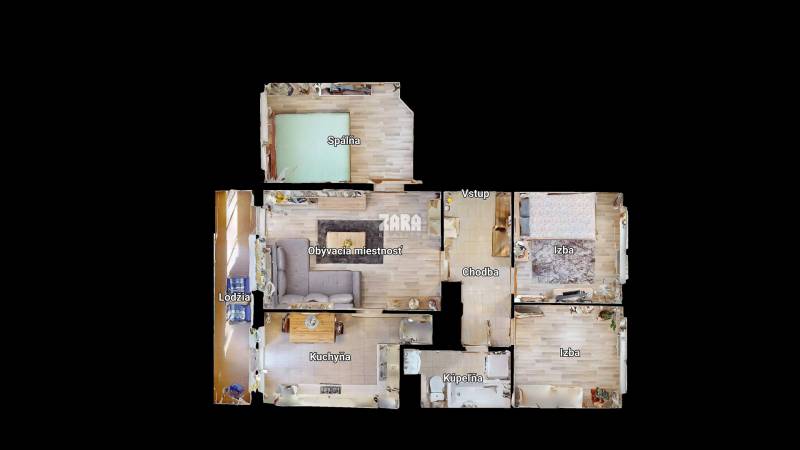 FURČA:pekný 4 izbový byt ul. Clementisova 70 m2 + loggia.Rekonštrukcia
