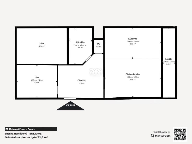 FURČA - BUZULUCKÁ, 3 izb. byt po novej REKONŠTRUKCII, 73 m2 + loggia
