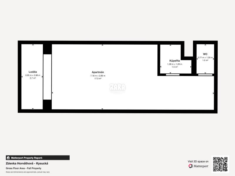 Kysucká - pekný 1 izbový byt 21 m2 +  loggia 3 m2 po komplet. rekonšt.