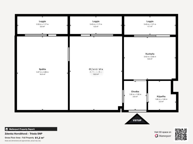 Trieda SNP -  veľmi pekný 2 izbový byt 52 m², 3 x LOGGIA (18 m²). KR