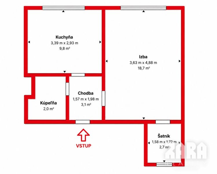 ul. POPRADSKÁ  - 1,5 izbový byt, 38m², 1/4 posch.